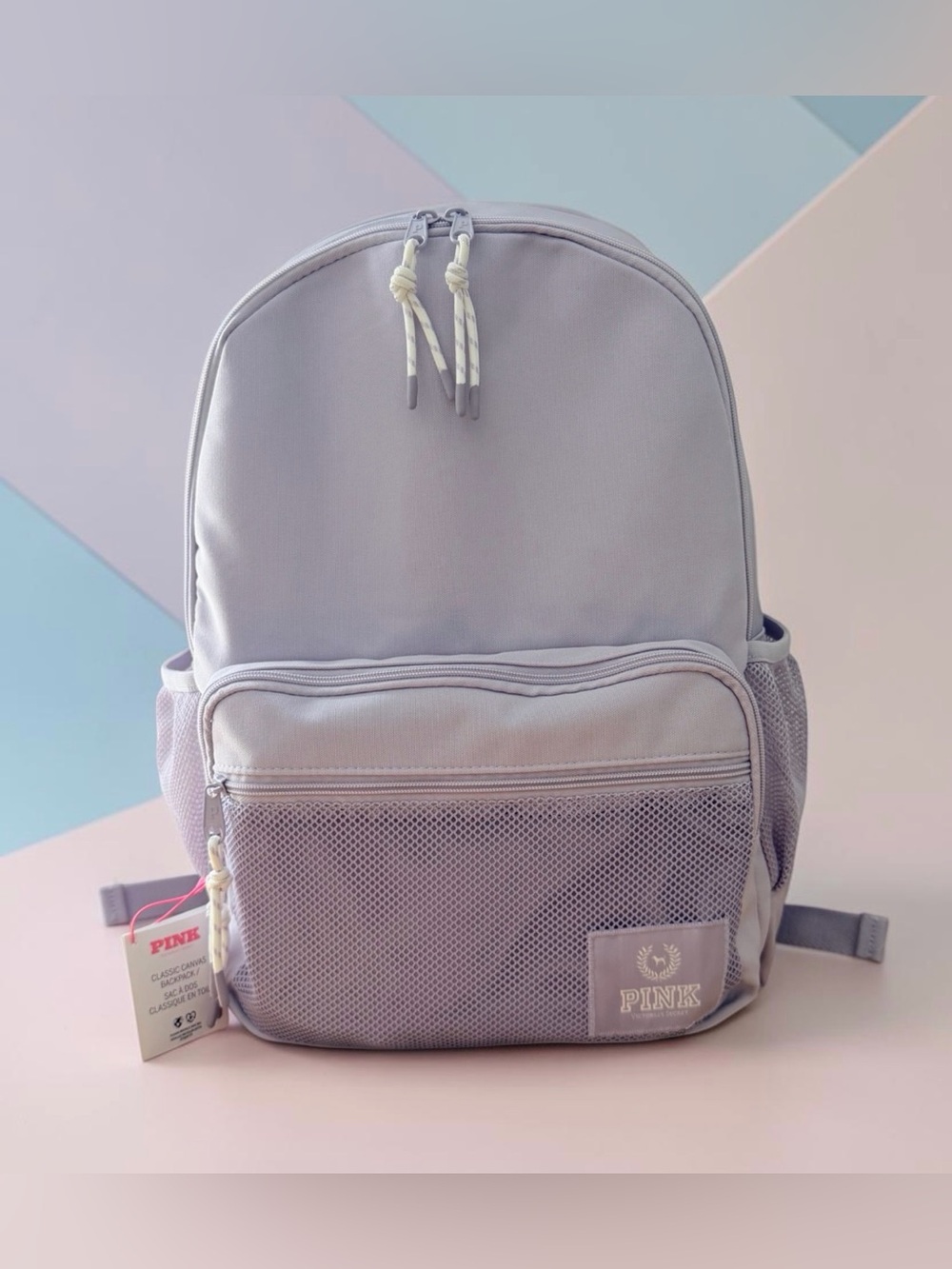 PINK Victoria’s Secret Quilted Canvas School Backpack Lavender